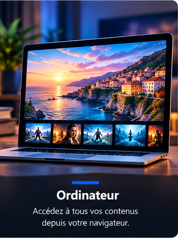 Ordinateur — Accédez à tous vos contenus depuis votre navigateur.